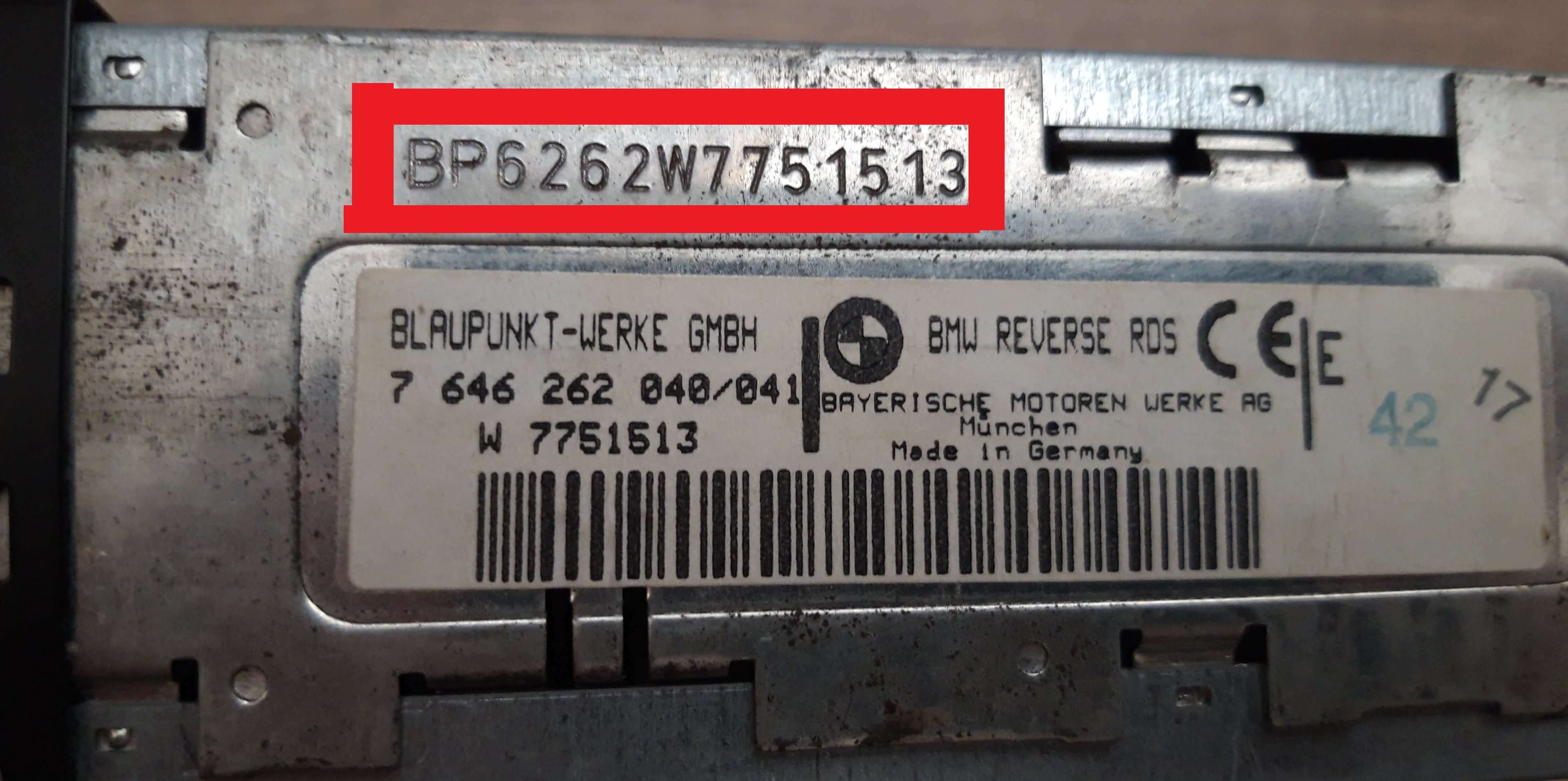 Blaupunkt radio serial number location on label